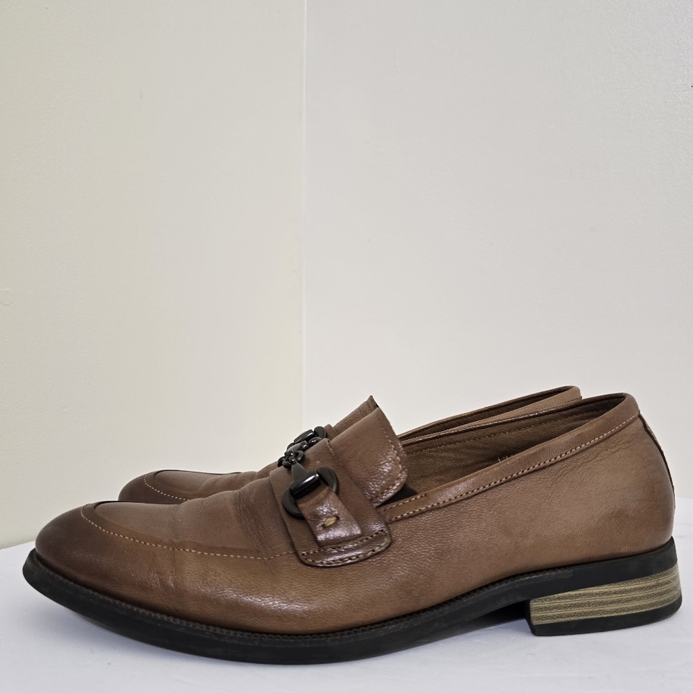 KENNETH COLE new york size 9‎ Brock Leather Bit Slip On Classic Loafers Cognac